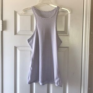Striped High Neck Lorna Jane Tank Top